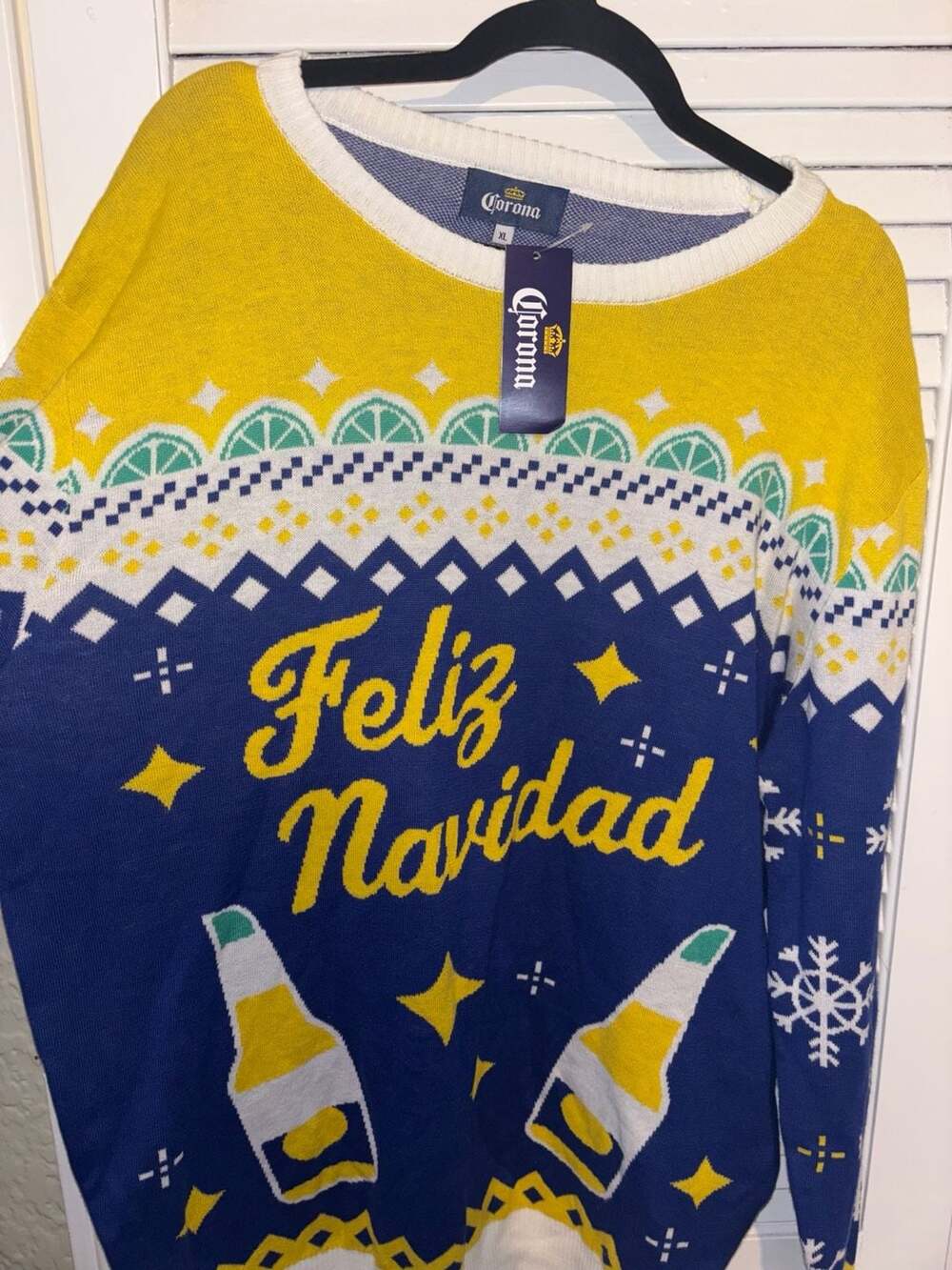 Corona Extra Feliz Navidad Holiday Ugly Christmas Sweater Size XL New with Tags